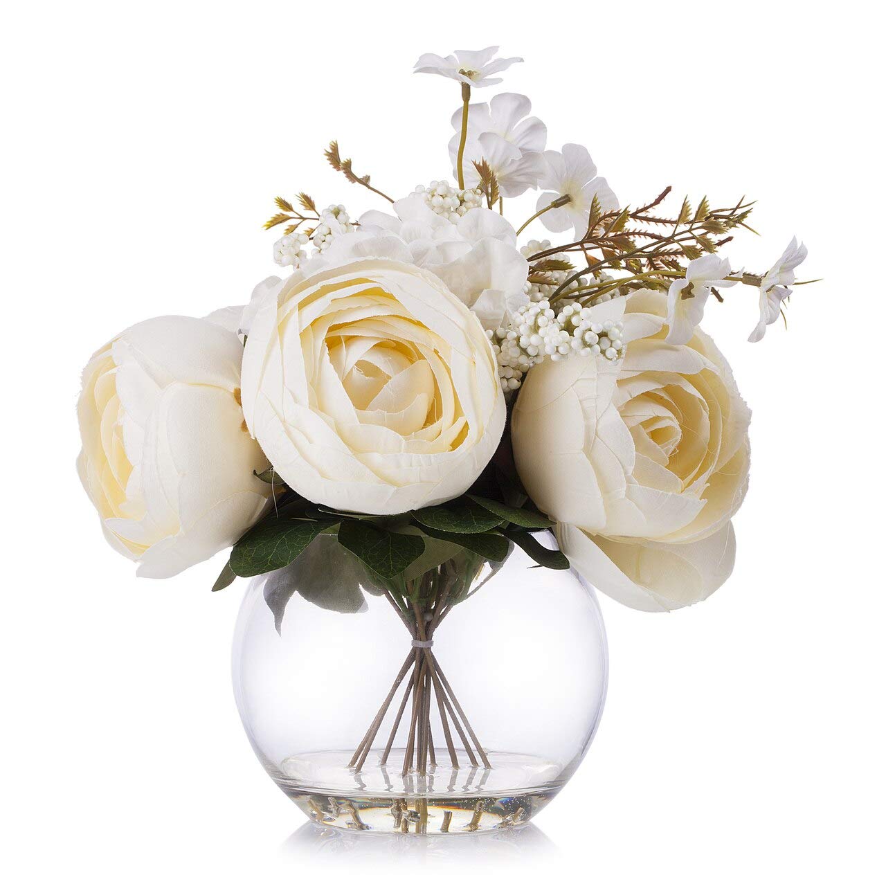 WGV Moon Vase, 6" x 2.5"W, 5.25" H, Clear Glass Floral Container with Oval Opening, Planter Terrarium, Wedding Event Home Decor, 1 Piece (VMV1006)