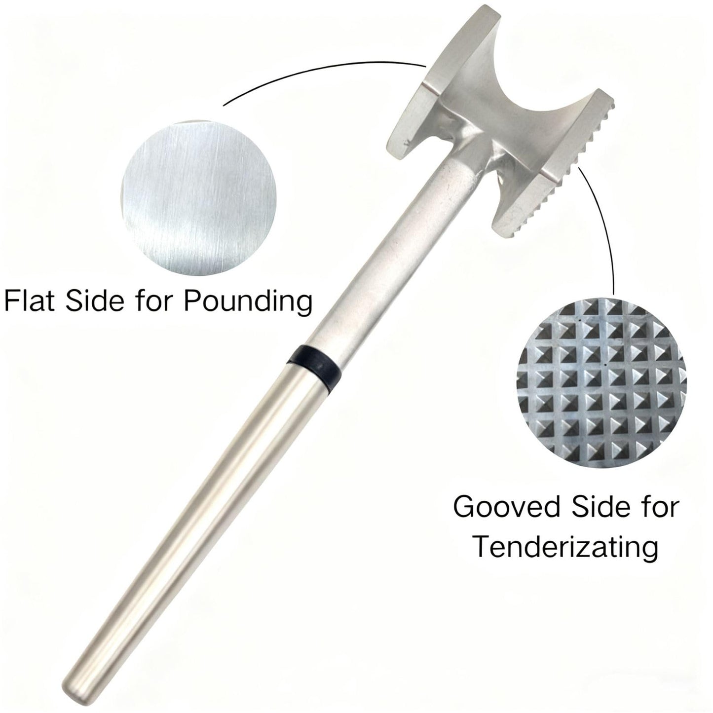 Meat Tenderizer, Heavy Duty and Sturdy Meat Hammer, Masher, Kitchen Double Sided Meat Tenderizer Tool for Tenderizing Steak, Beef, Chicken, and Nuts