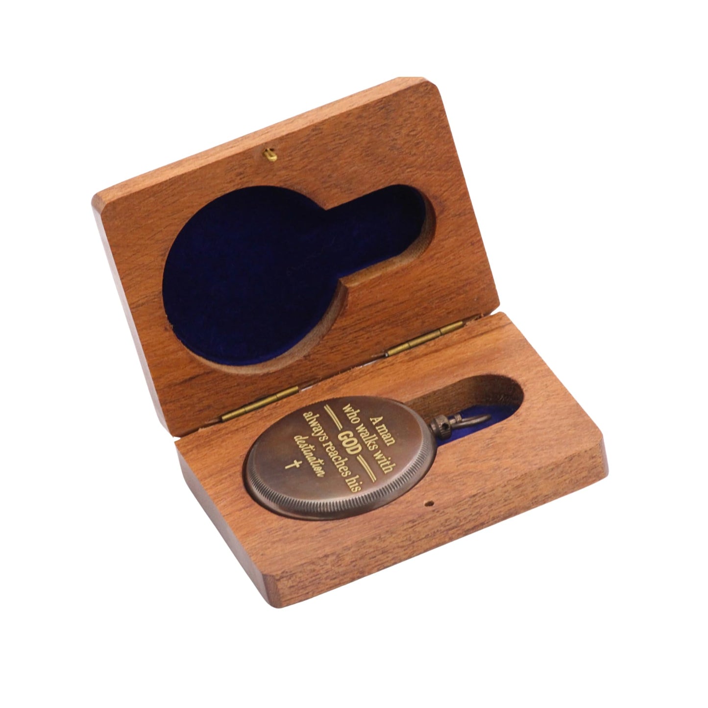 Man Who Walks with God Compass – Scripture Engraved Antique Brass Finish – Christian Gift for Men, Son, Husband – Keepsake with Rosewood Box for Graduation, Baptism, Confirmation, Travel Friendly