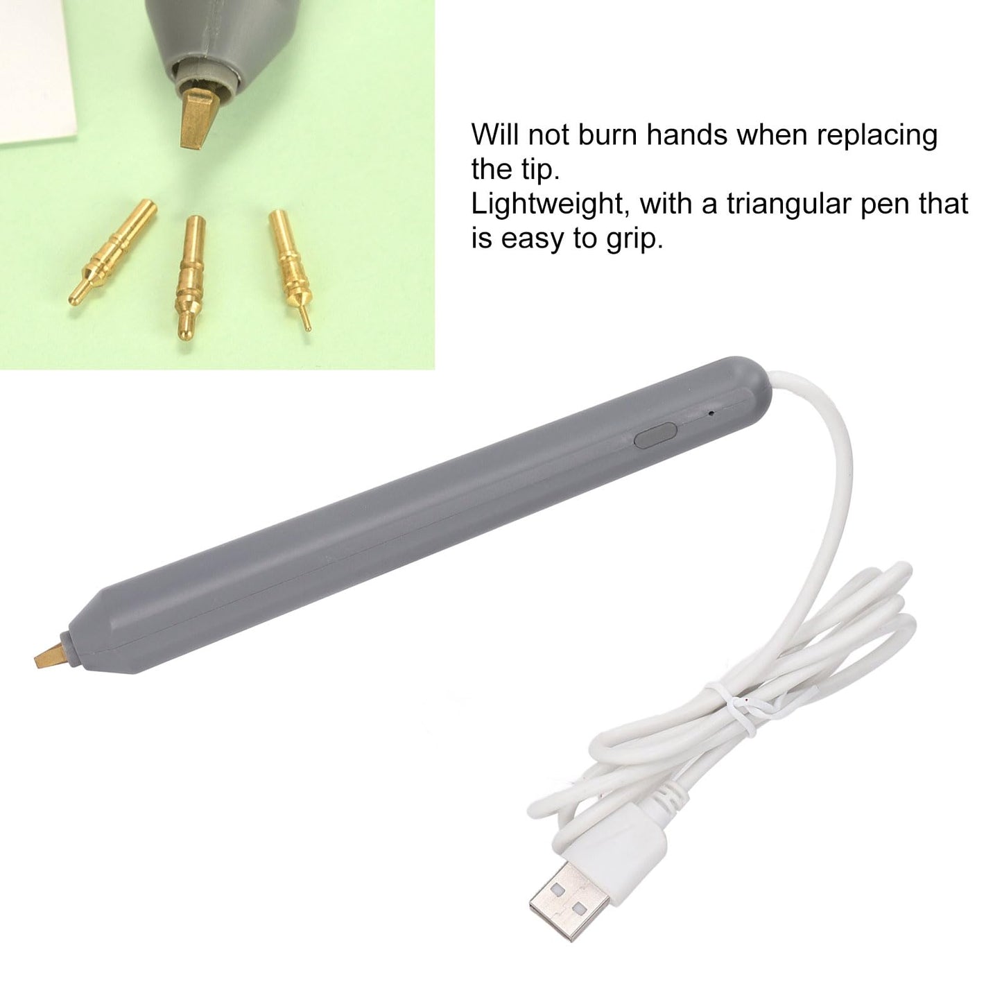 Garosa Hot Foil Pen USB Embossing Stamping Tool with 4 Interchangeable Tips Storage Box for Card Making Scrapbooking Craft Projects Drawing Art Supplies