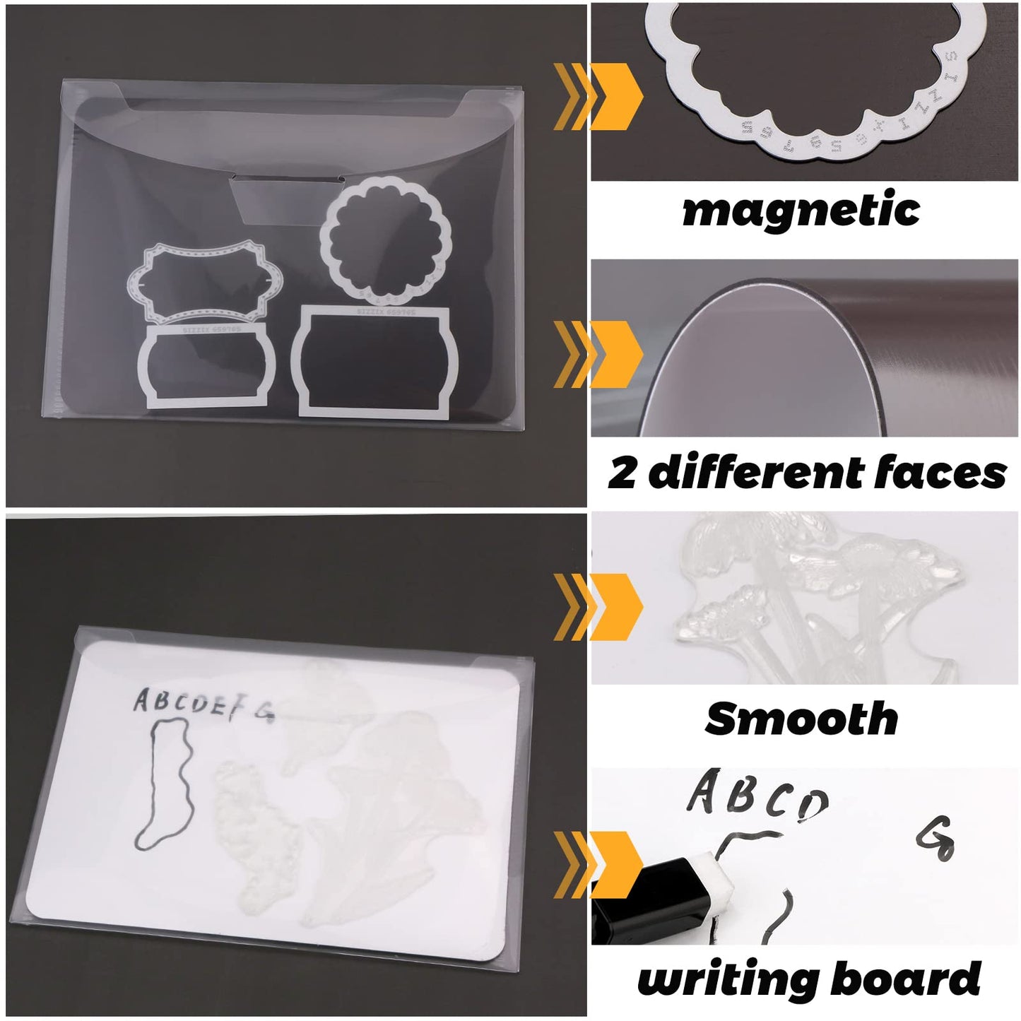 UNIMEIX 24 Pcs Magnetic Sheets for Die Storage Stamp and Die Storage Pockets Die Cut Storage for Card Making (12 Pcs Sheets+ 12 Pcs Bags, 0.8 mm Thickness
