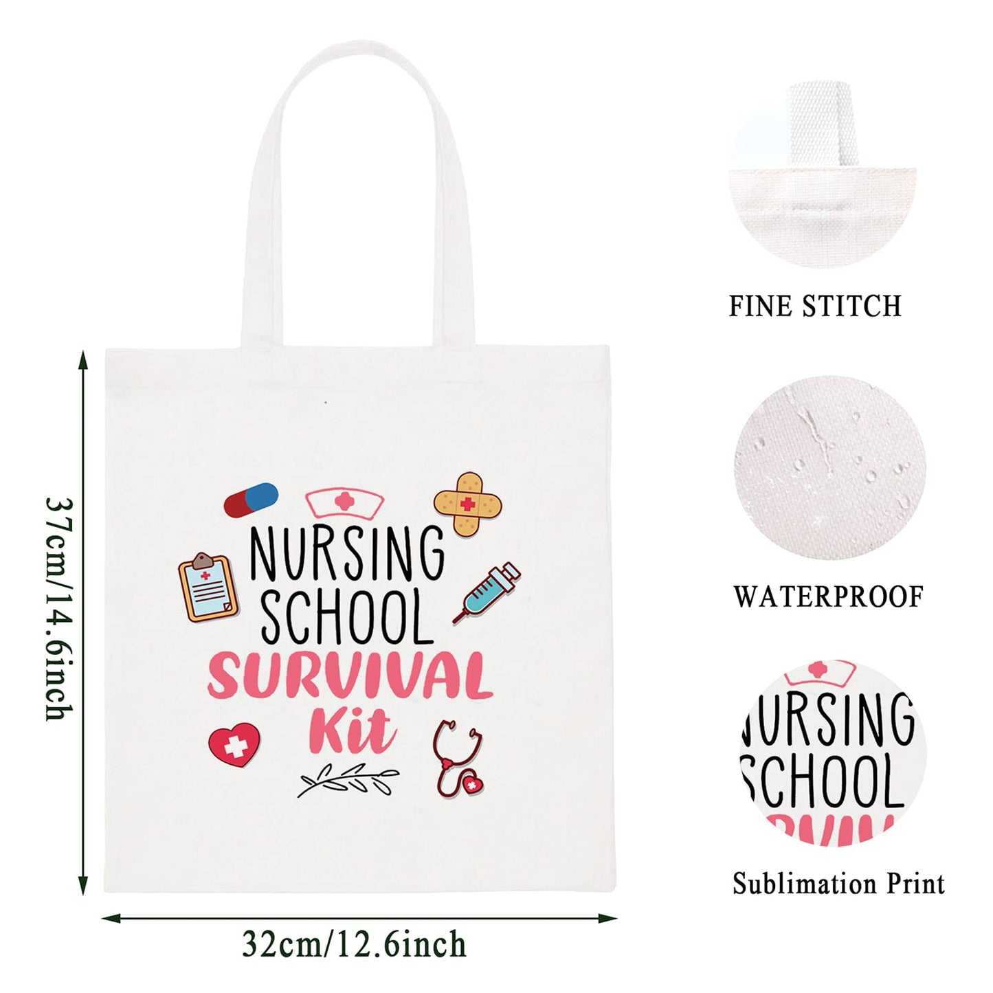 WCGXKO Nurse Gift Nurse Cosmetics Gift Nursing School Survival kit Gift for RN CNA LPV BSN LVP (NURSING SCHOOL tote)