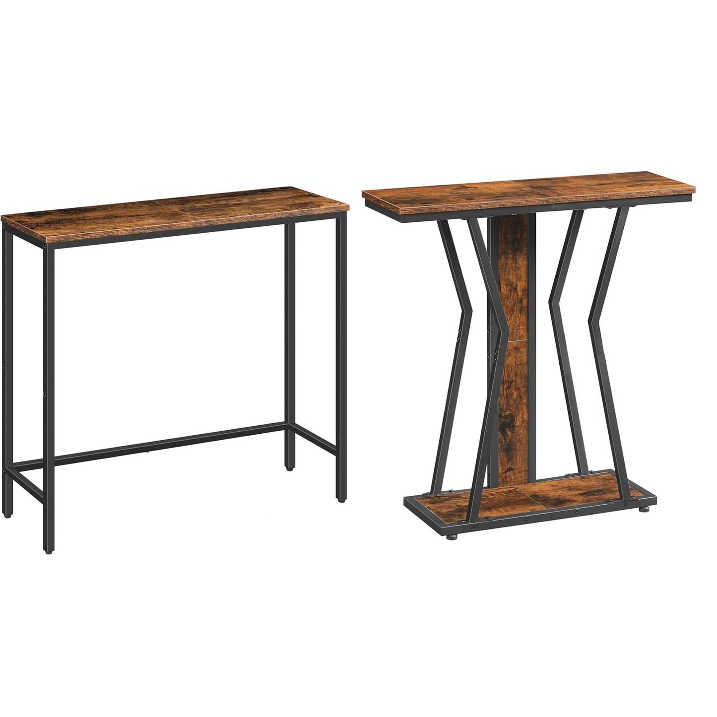 HOOBRO Narrow Console Table Bundle, Small Entryway Table with Storage, Sofa Side Display Table, for Hallway, Bedroom, Living Room, Foyer BF75XG01-BF66XG01