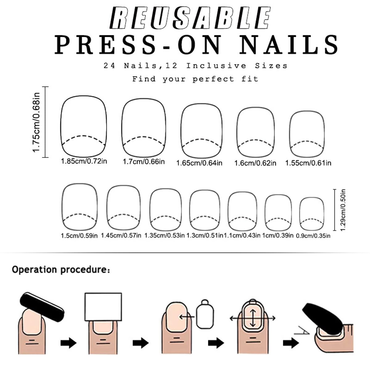 Medium Oval Press on Nails Nude Fake Nails Spring Nails Press ons with Cute Strawberry, Bow Design,Reusable Artificial Nail Full Cover Stick on Nails for Women Manicure 24Pcs