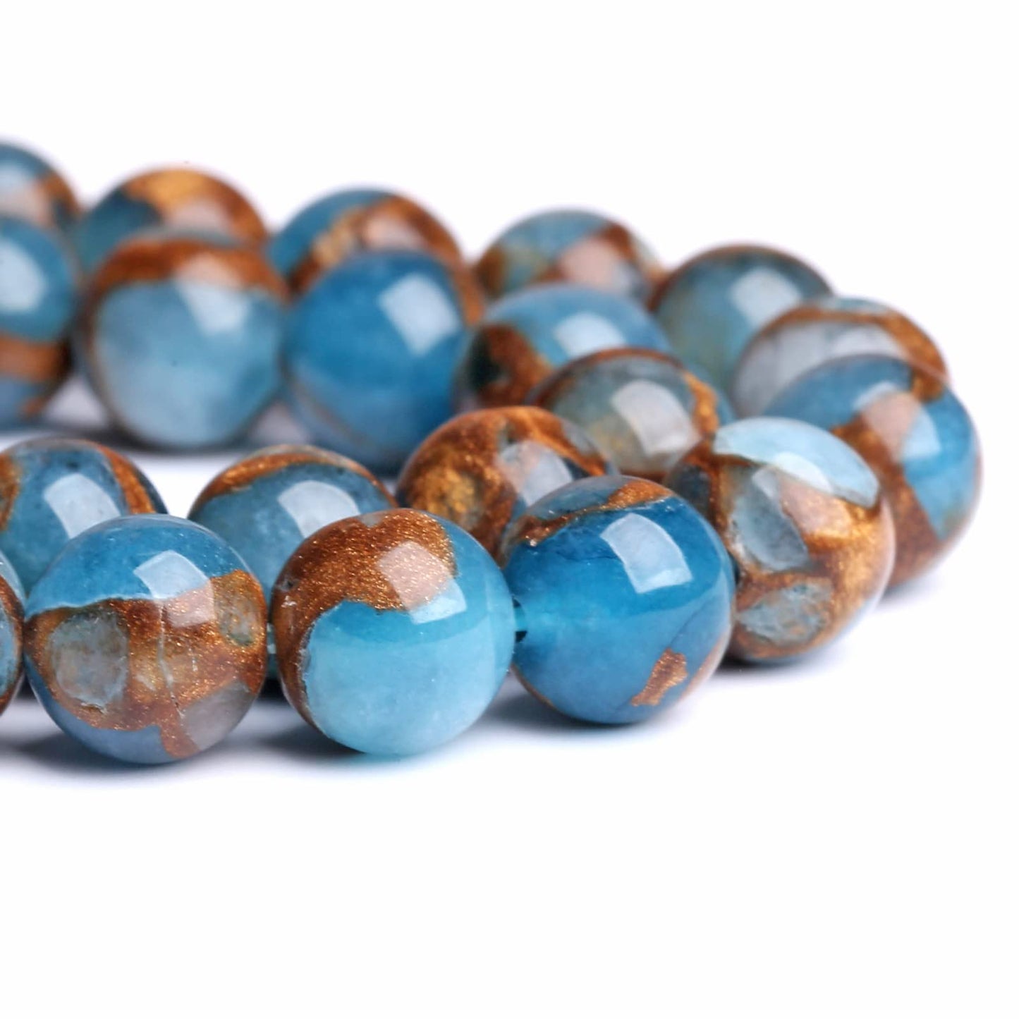 6mm 60pcs Lake Blue Cloisonne Craft Spacer Loose Beads for Jewelry Making DIY Bracelet