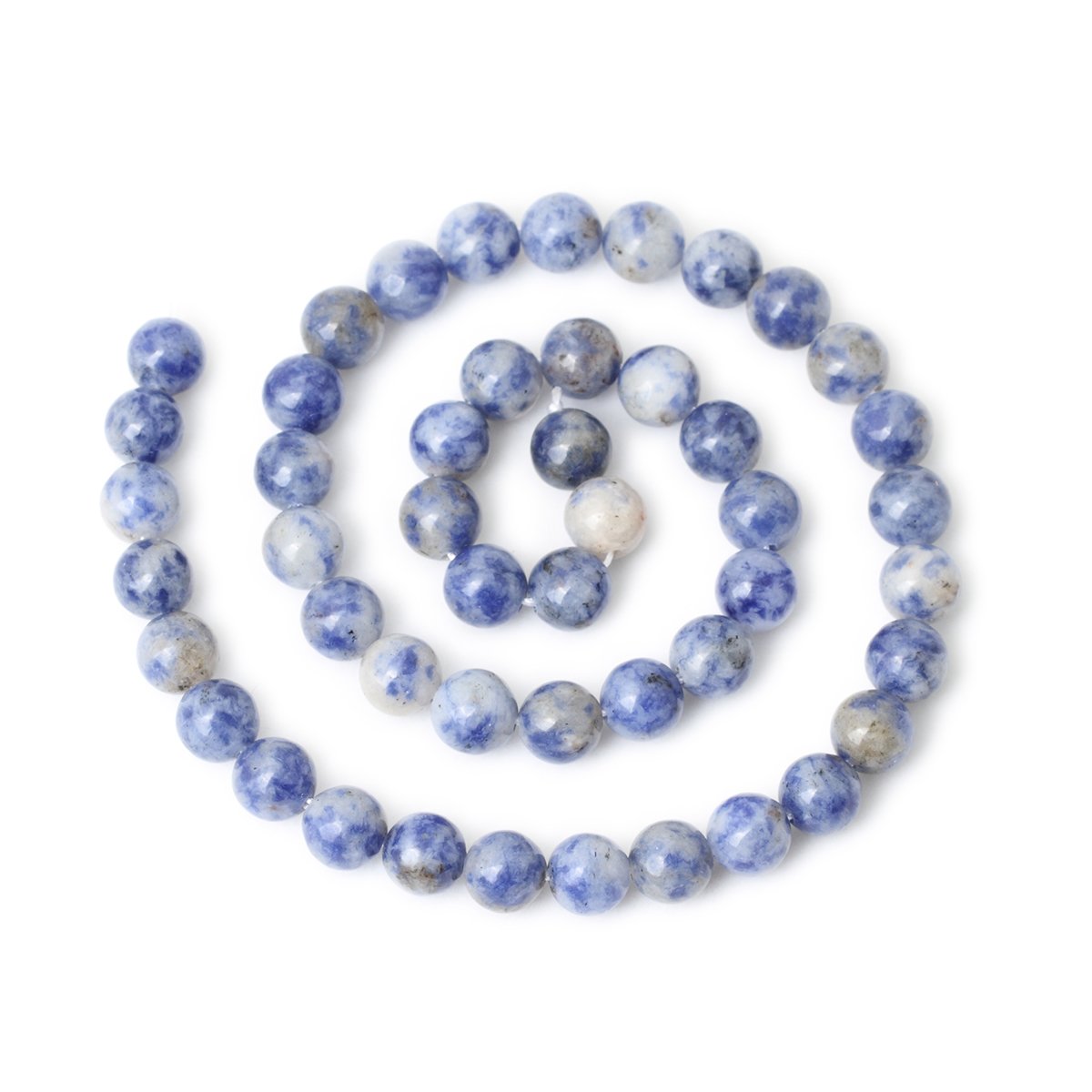 CHEAVIAN 45PCS 8mm Natural Blue White Sodalite Gemstone Round Loose Beads for Jewelry Making 1 Strand 15"