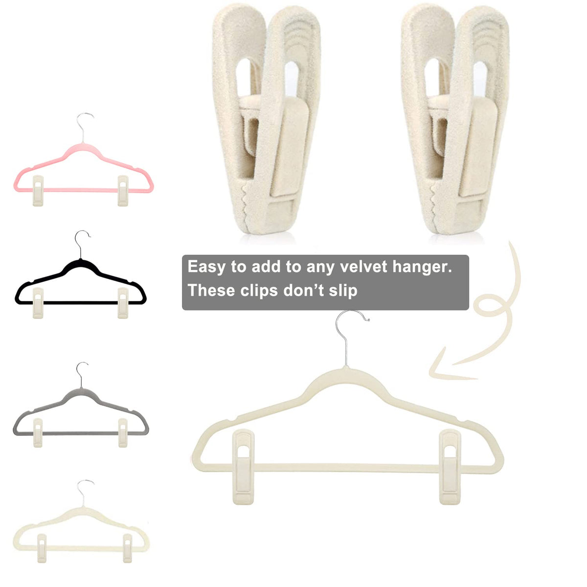 Velvet Hanger Clips for Velvet Hangers (20 Count)