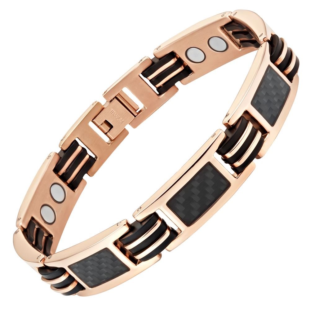 Willis Judd Bracelets For Men Gold Style Bracelets For Men Titanium Mens Bracelet Black Carbon Fiber Size Adjustable