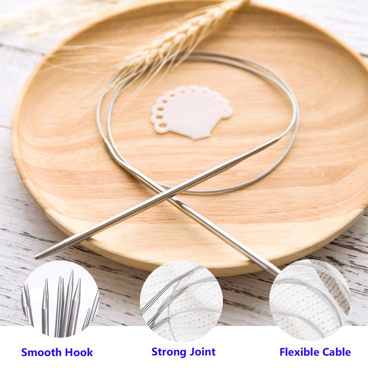 Mdoker Circular Knitting Needles Set with Tote Bag 40-inch Long Knitting Needle Round Needles,Metal Knitting Needles for Beginners,Scarves Blankets
