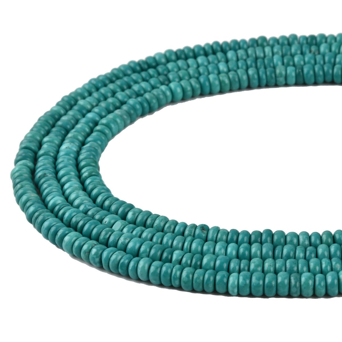 180pcs 4x2mm Green Turquoise Disk Rondelle Spacer Natural Stone Semi Precious Gemstone Loose Beads for Jewelry Making 15.5 Inch