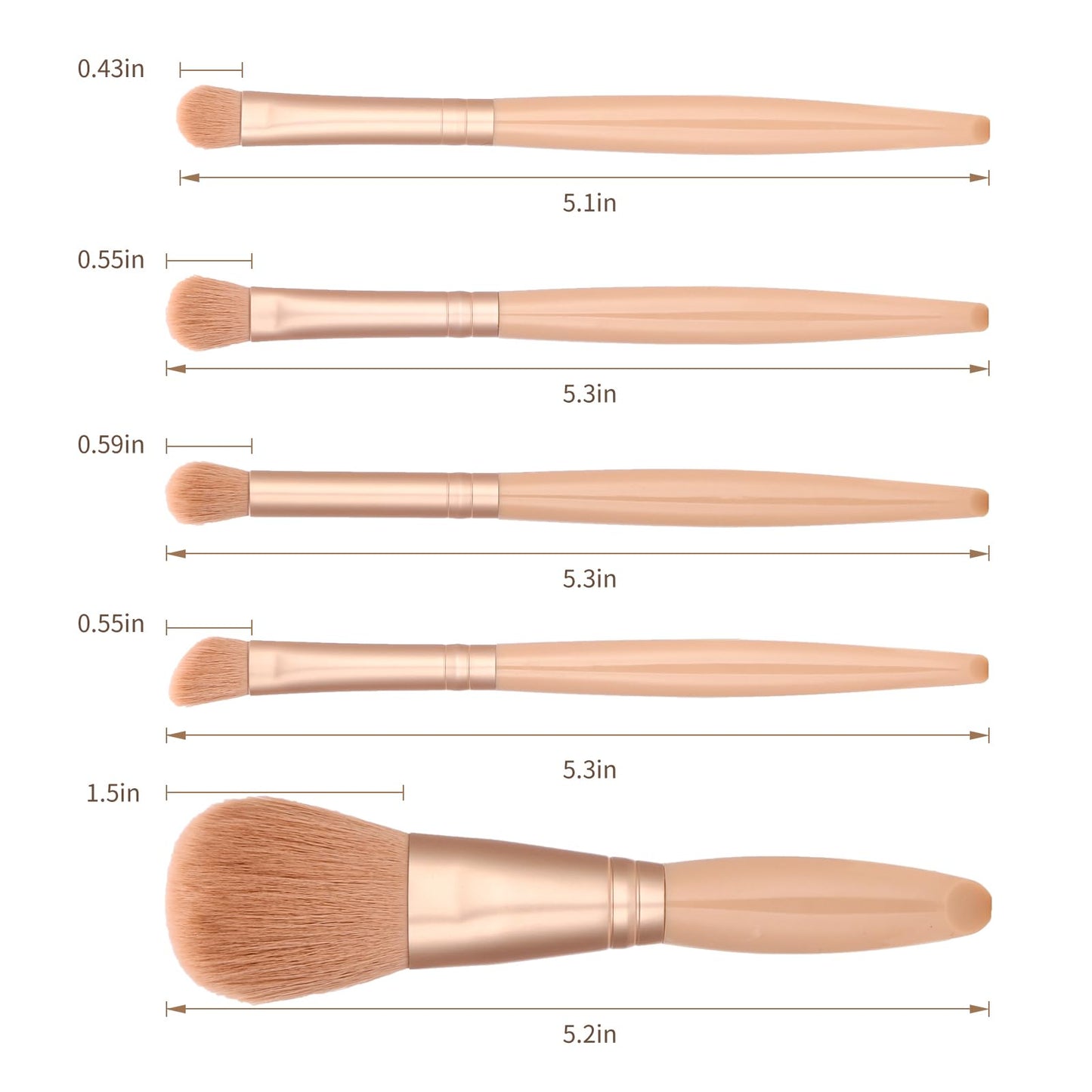 IRYCSSCE Eye Shadow Brush Set，2Sets Travel Makeup Brush Set With Case，Teen Brushes Makeup With Mirror，Kids Small Makeup Brush Kit，Girls Cosmetic Eyeshadow Brushes For Purse, Make Up Brushed (Apricot)