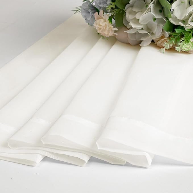 OVZME Ivory Sheer Curtains 78 Inches Long 2 Panels - Soft Light Filtering Window Sheer Panels for Living Room/Bedroom, Top Dual Rod Pocket, 1 Pair, Each 42Wx78L Inches