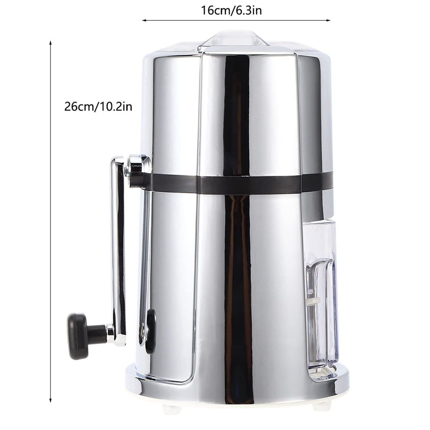 Manual Ice Crusher, Hand Crank Ice Crusher, Commercial Household Portable Shaved Ice Crusher Ice Shaver with Stainless Steel Blade for Snow Cone, Slush
