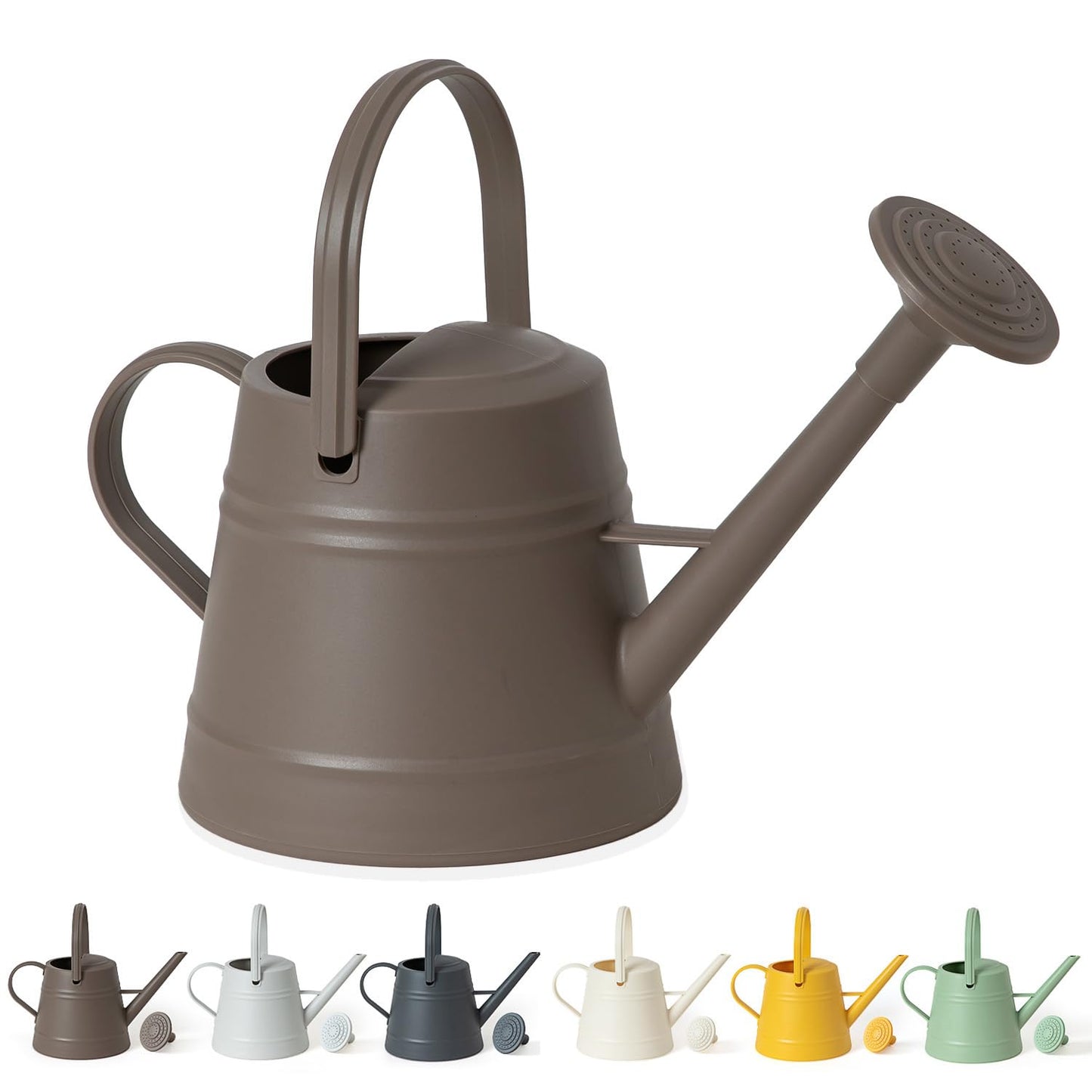 1 Gallon Watering Can for Plants, Watering Cans for Indoor&Outdoor Gardening, Water Can with Ergonomic Movable Handle (Brown)