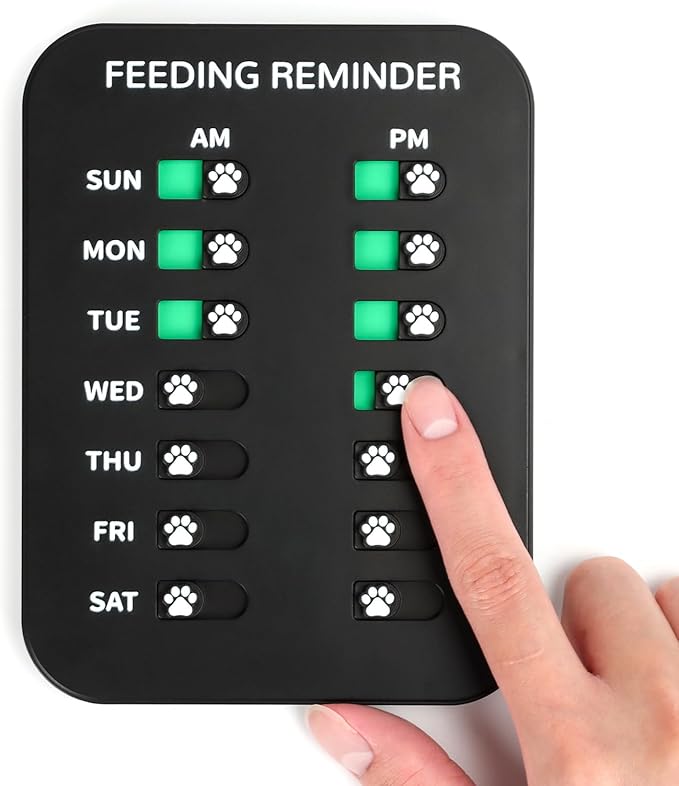 YAUYIK Dog Feeding Reminder, Dog Fed Sign Tracker -Daily Am/Pm Chart-White