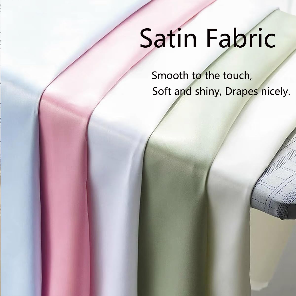 Sage Green Satin Fabric 10 Yards 60 Inch Wide Silky Polyester Lining Material for Bridal Shower Birthday Party Wedding Draping Decorations & Crafts Sewing DIY Decor
