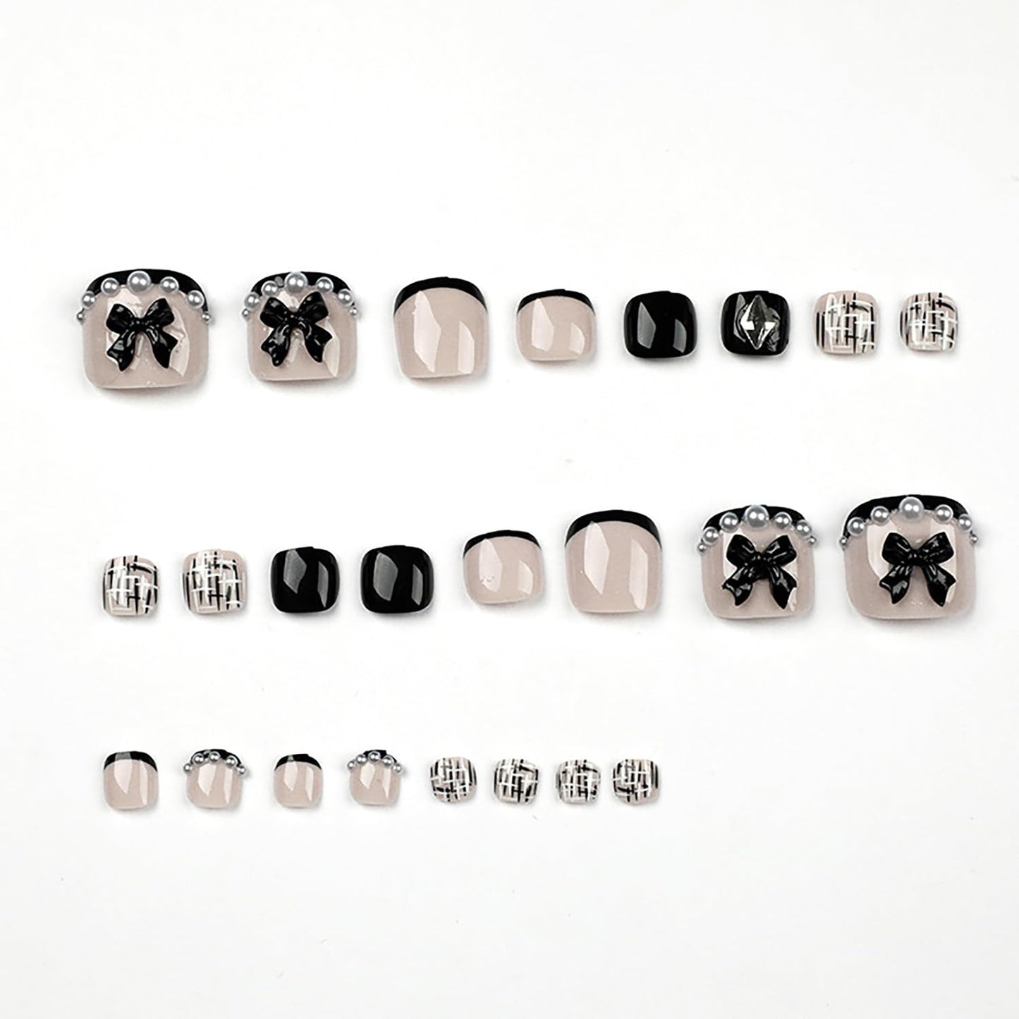 FIEONCIY Press on Toenails with Designs Acrylic Fake Nails for Toe Artificial False Nails with Charms Glue on Toe Nails for Spring Summer Stick on Toenails for Women Girls(JP1670)