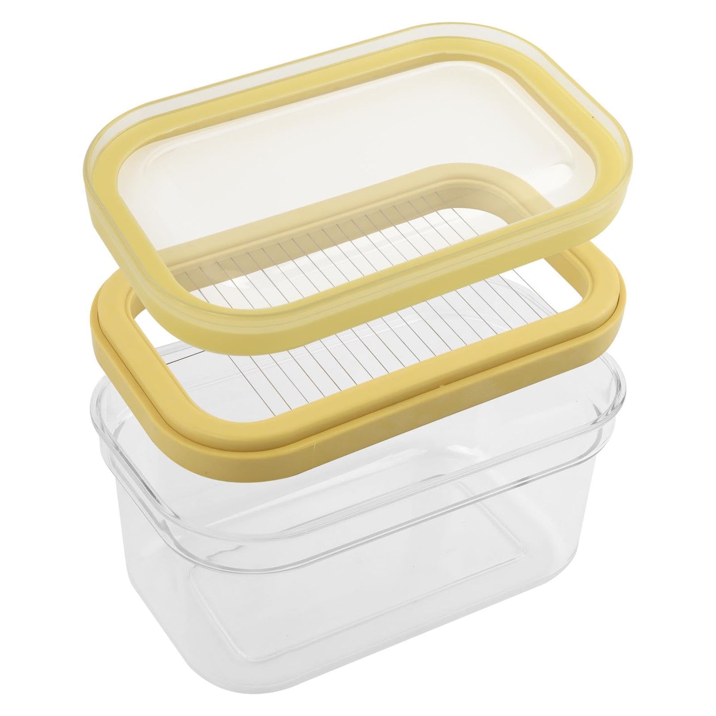 Airtight Butter Slicer Cutter and Keeper, Large Capacity 950ml Butter Keeper with Cutter Slicer For Easy Cutting & Storage, Butte-r Storage Container Dish(COLOR:Yellow)
