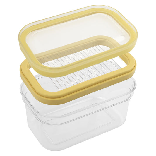 Airtight Butter Slicer Cutter and Keeper, Large Capacity 950ml Butter Keeper with Cutter Slicer For Easy Cutting & Storage, Butte-r Storage Container Dish(COLOR:Yellow)