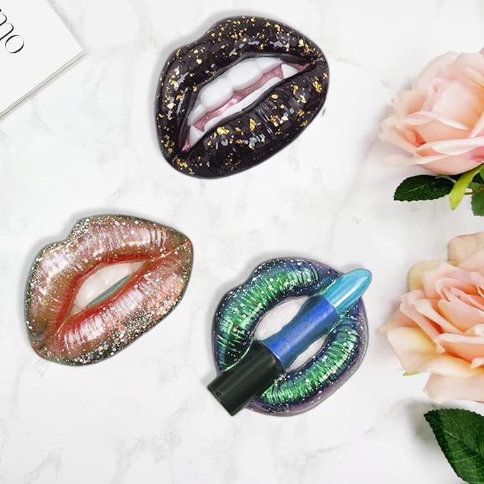 3 pcs Lips Resin Mold 3D Witchy Décor Molds Resin Art Molds Ornament Silicone UV Epoxy Casting Molds for DIY Unique