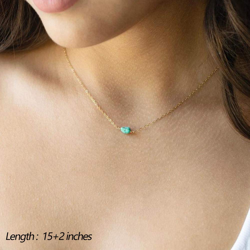 Turandoss Dainty Choker Disc Necklace Hammered Necklaces for Women Simple Necklace Jewelry
