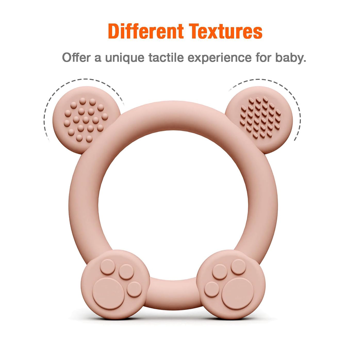 PandaEar 3 Pack Silicone Teething Toys - Baby Teething Rings, BPA Free Teether for 0-12 Months, Soothing Sore Gums