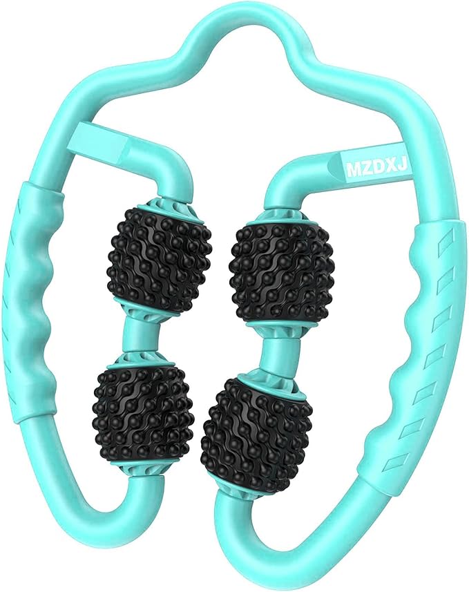Upgraded Six-Wheel Muscle Roller - Arm & Leg Massager, Forearm & Calf Roller, Tennis Elbow Brace for Men, Carpal Tunnel & Tendonitis Relief, Perfect for Wrist, Hand, Foot, & Thigh