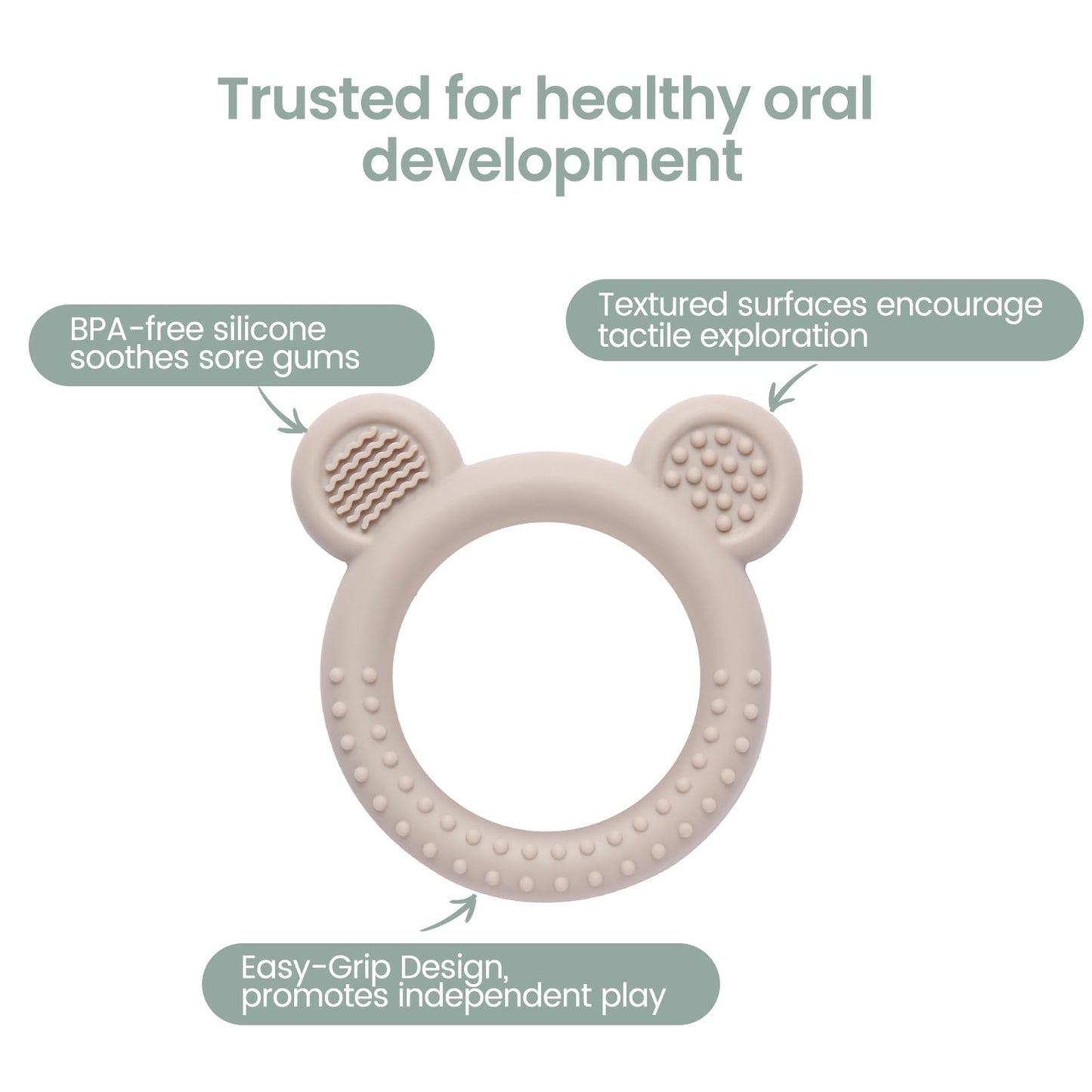 Eascrozn Baby Teething Toys 3-6 Months, Teethers for Babies 6-12 Months, Silicone Teething Ring Toys Easy to Grasp, Teething Relief for Baby Infant Toys, BPA Free