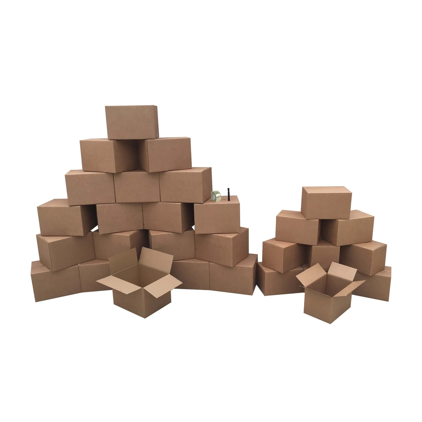 UBOXES 2 Room Economy Kit- 30 Moving Boxes, Bubble Roll, & Packing Tape