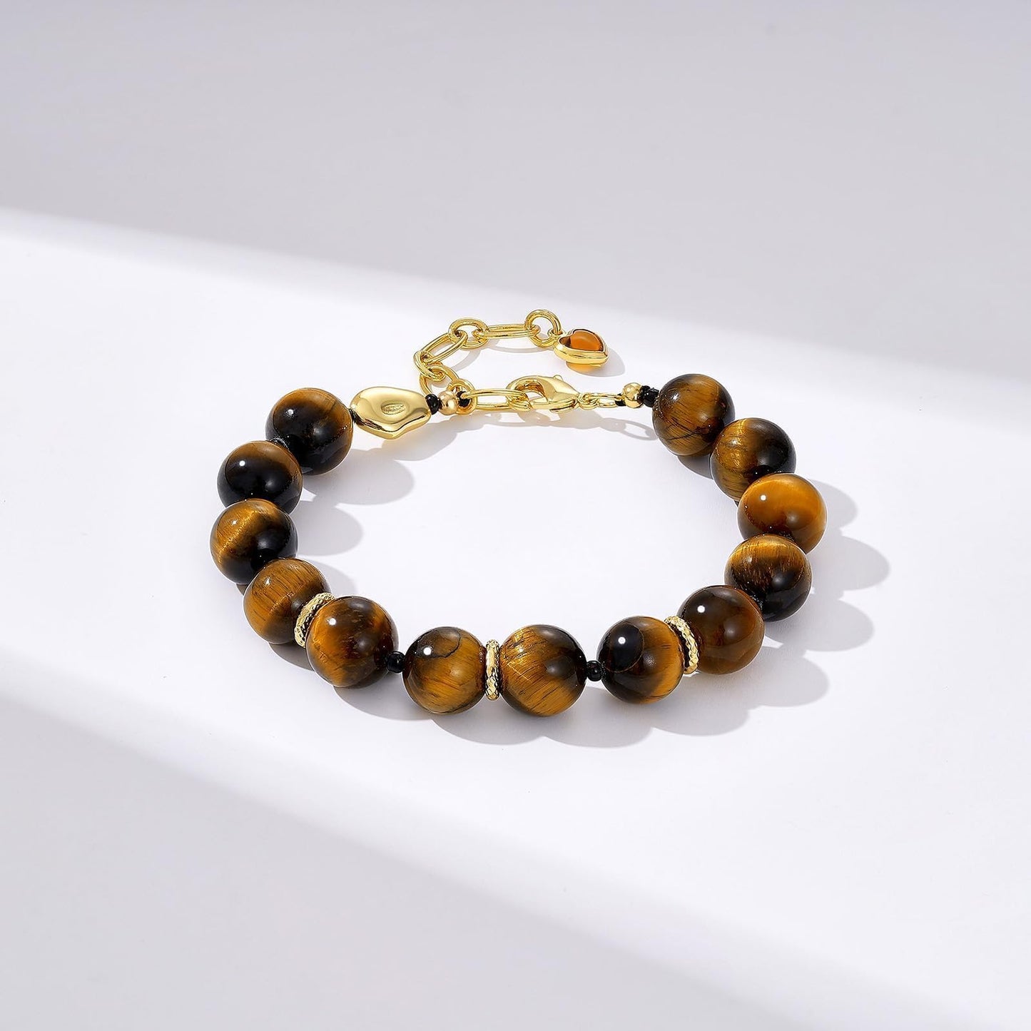KissYan Beaded Bracelets for Women, Colorful Natural Stone Boho Bead Bracelet for Beach, Handmade Gemstone Summer Jewelry Gifts (Tiger Eye)