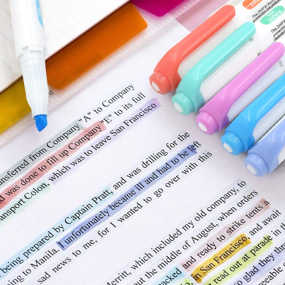 YOOUSOO 25 Pack Pastel Highlighters Assorted Colours, Dual Tip Bible Highlighter, Chisel Tip Mild Highlighters No Bleed Fluorescent Highlighter Pens for School Student Office Journals