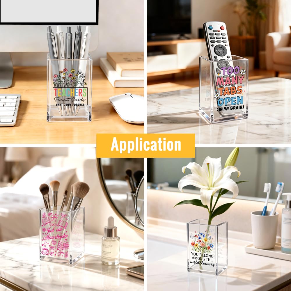 JQYCJTR We Cannot Change The Outcome But We Can Affect The Journey Floral Inspirational Nurse Acrylic Cosmetic Pencil Pen Bookmark Storage Holder Cup, Nurse Practitioner Gifts For Women