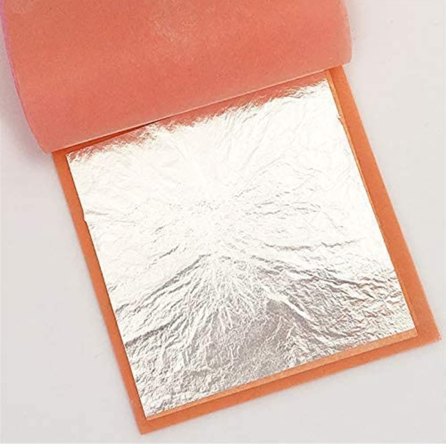 Pure Silver Leaf Foil Sheets 50pcs – 99.9% Real Silver Varakh 3×5 Inch for Art, Crafts, Food Decor, Nail art, and Home Décor