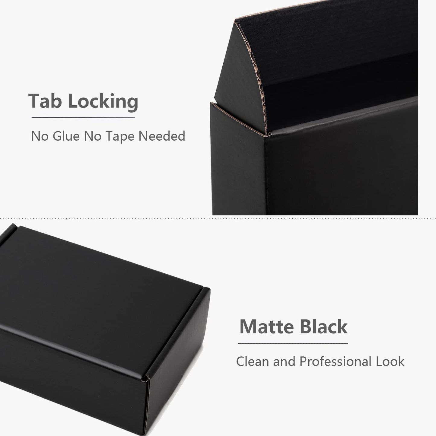 Timirog Shipping Boxes 13x10x3 Inches 20 Pack Black Corrugated Cardboard Mailing Box for Small Business, Tab Locking Literature Mailer Packaging Supplies for Packing Book Gifts Craft