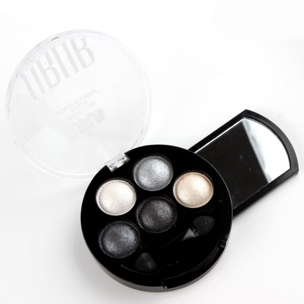Mallofusa 5 Colors Eye Shadow Powder Metallic Shimmer Eyeshadow Palette (Galaxy Silver) 4.7oz