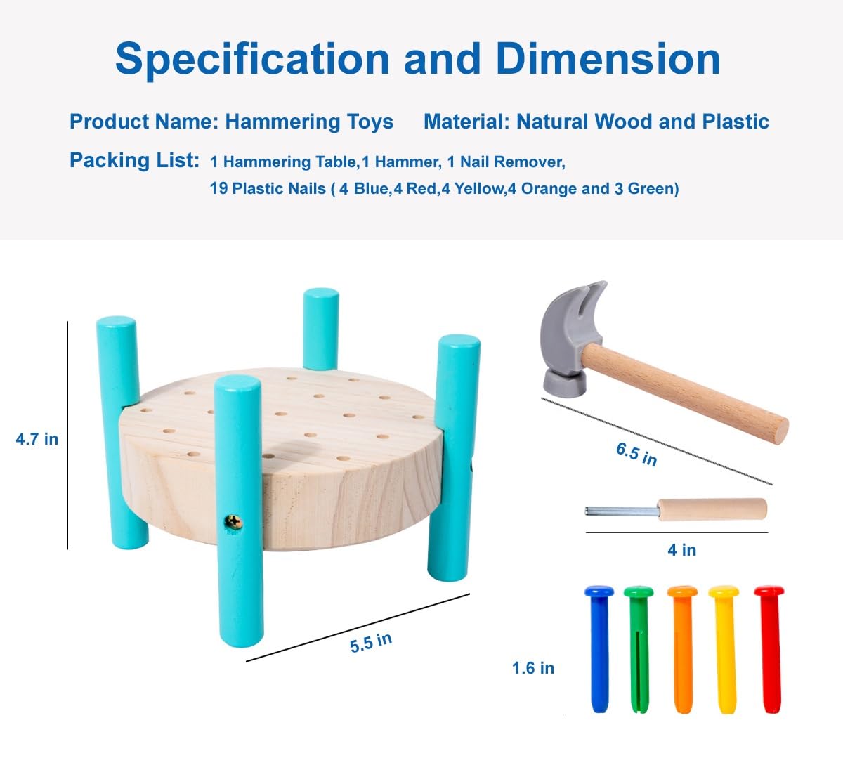 QZJVKBXY Wooden Baby Workbench Pounding Hammer Toy for Toddlers,STEM Educational Preschool Learning Toys for Kids.