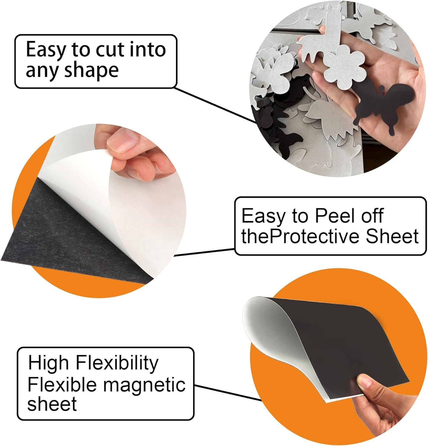 10Pcs Large Magnetic Sheets with Adhesive Backing Flexible Strong Magnet Paper for Crafts Photos and Die Storage Easy to Cut (10Pcs, A4 Size 12×8.5inch)