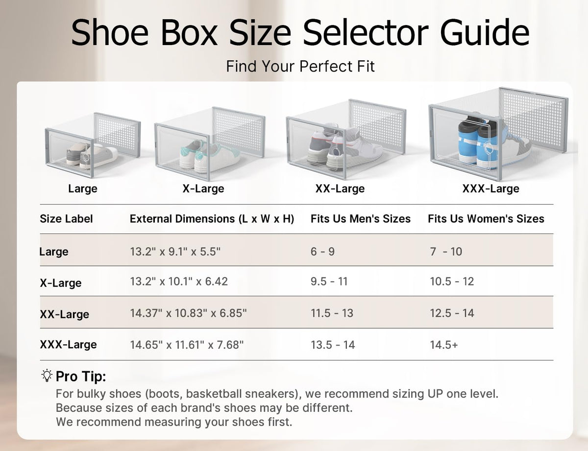 XX Large Shoe Storage Boxes 12 Pack (12 Count)