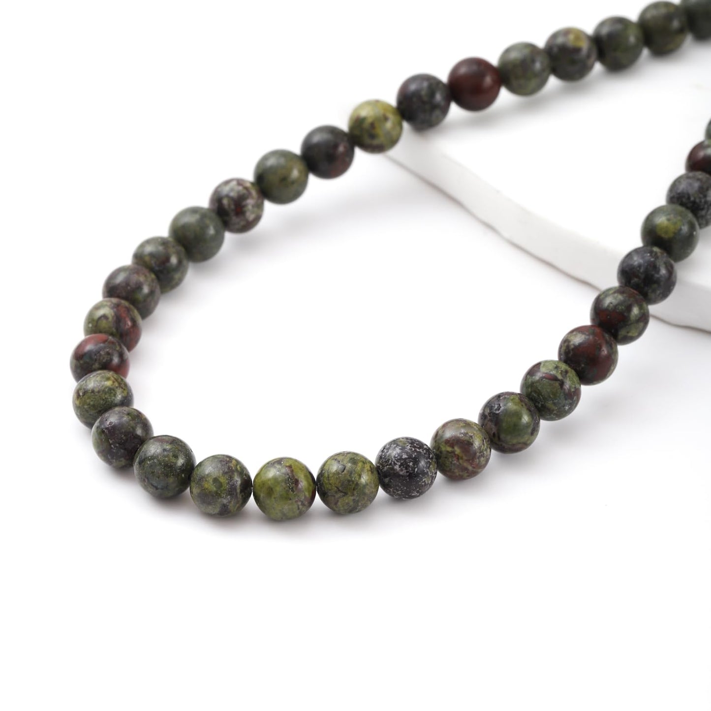 8mm 45pcs DIY Natural Dragon Blood Stone Beads Round Healing Crystal Gemstone Loose Beads for Jewelry Making Handmade Bracelet Necklace