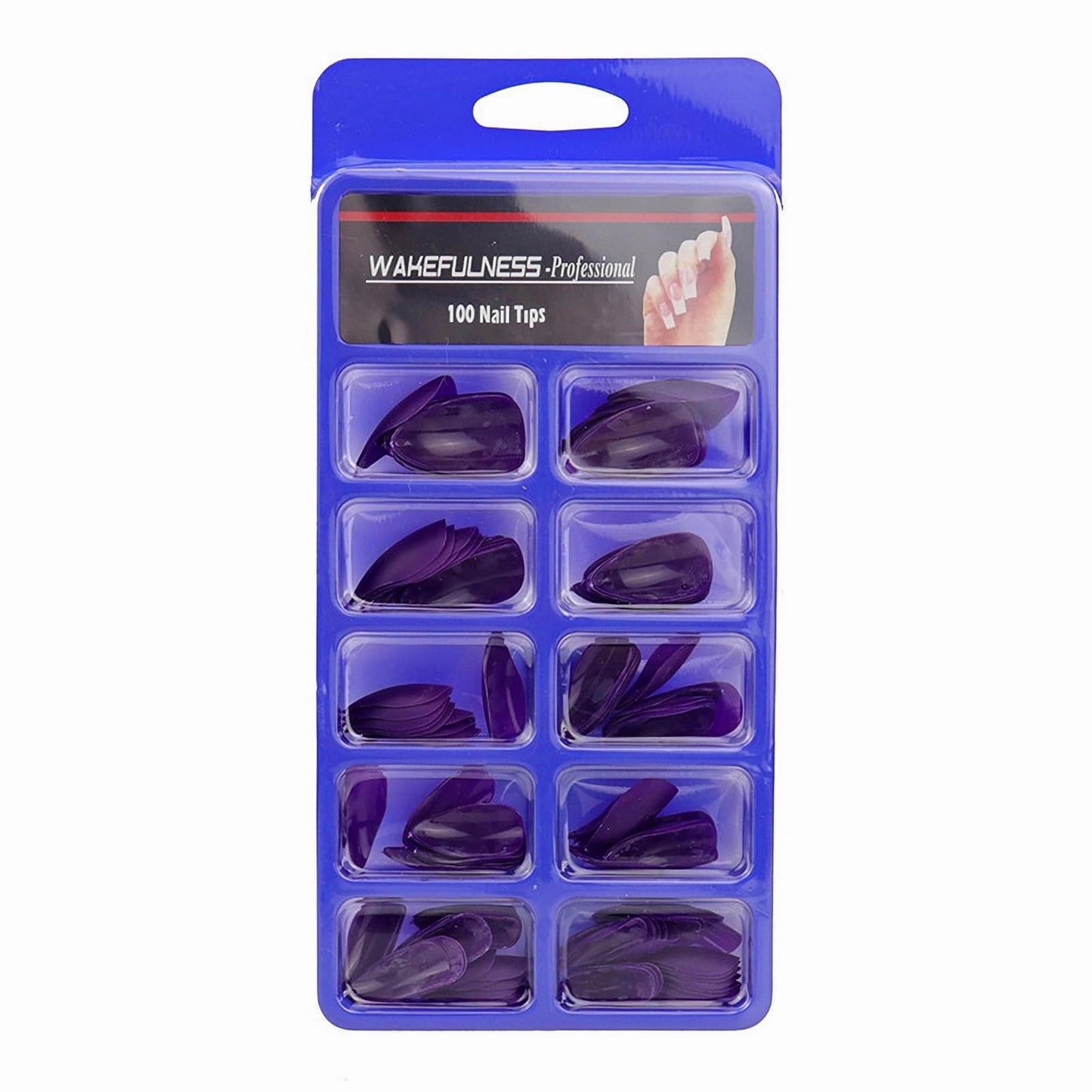 MISUD Press on Nails - Medium Stiletto Glue on Nails with Goth Purple, Acrylic Matte Gothic Design 24pcs