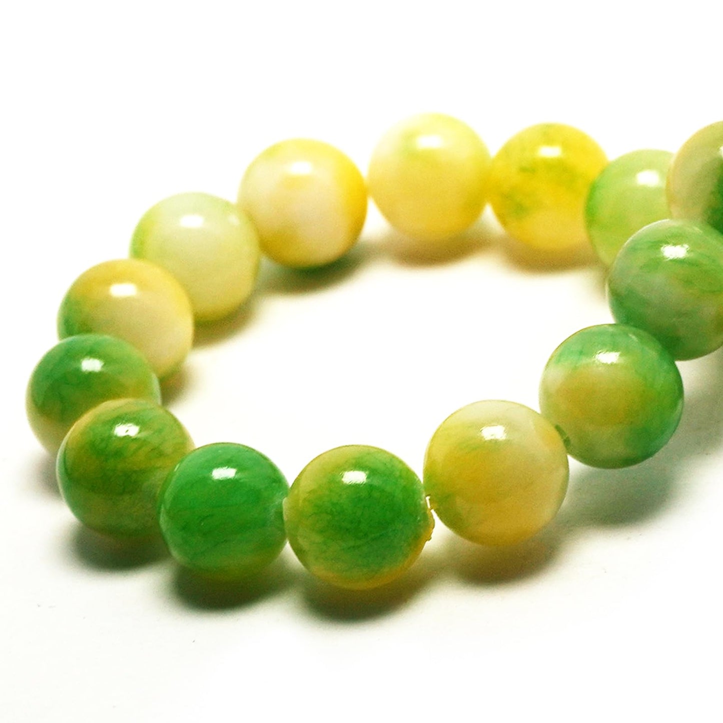 DIQIO Persian Jade Stone Beads for Jewelry Making - 6mm Gemstone Round Loose Beads for Bracelets(58-60pcs, Green Yellow Persian Jade)