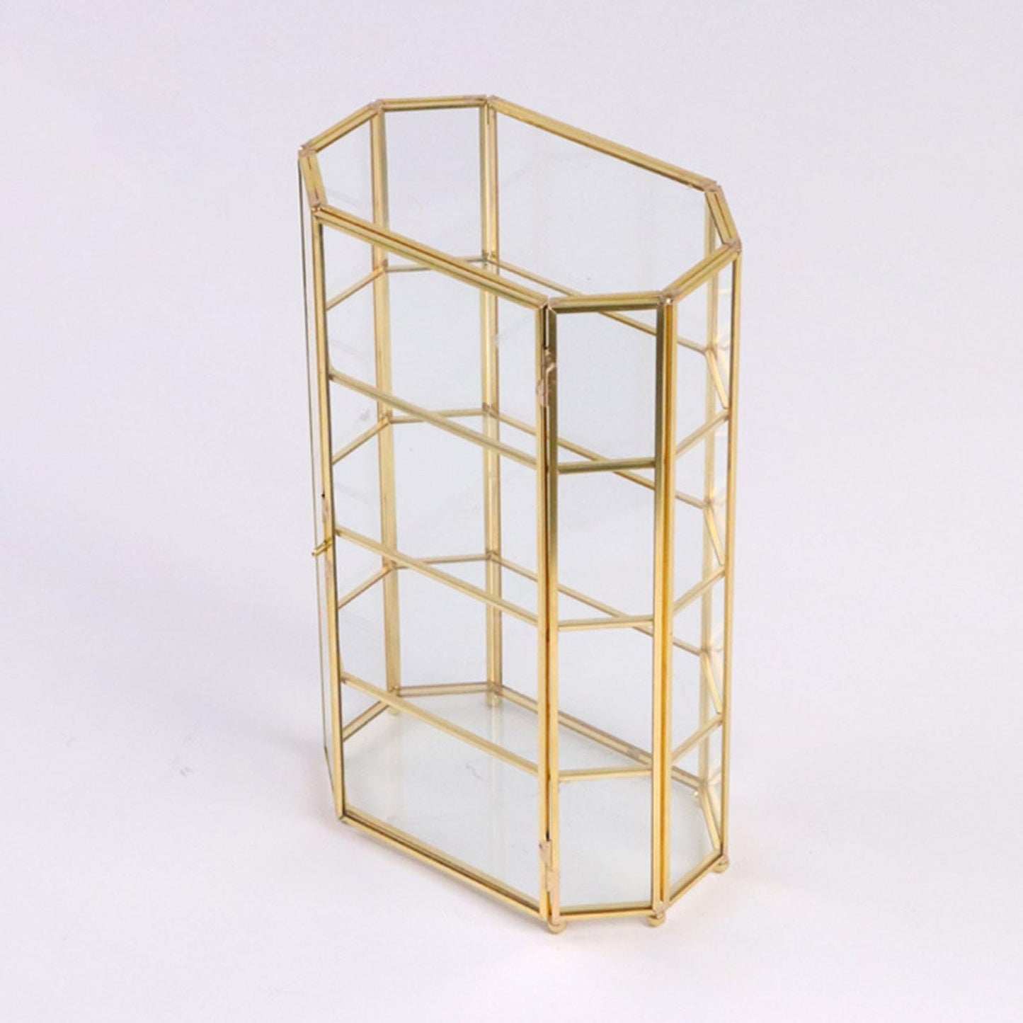 Colaxi Glass Jewelry Box Jewelry Display Case,Birthday Gift,Transparent,Makeup Storage Case Trinket Box Organizer for Bracelet Rings