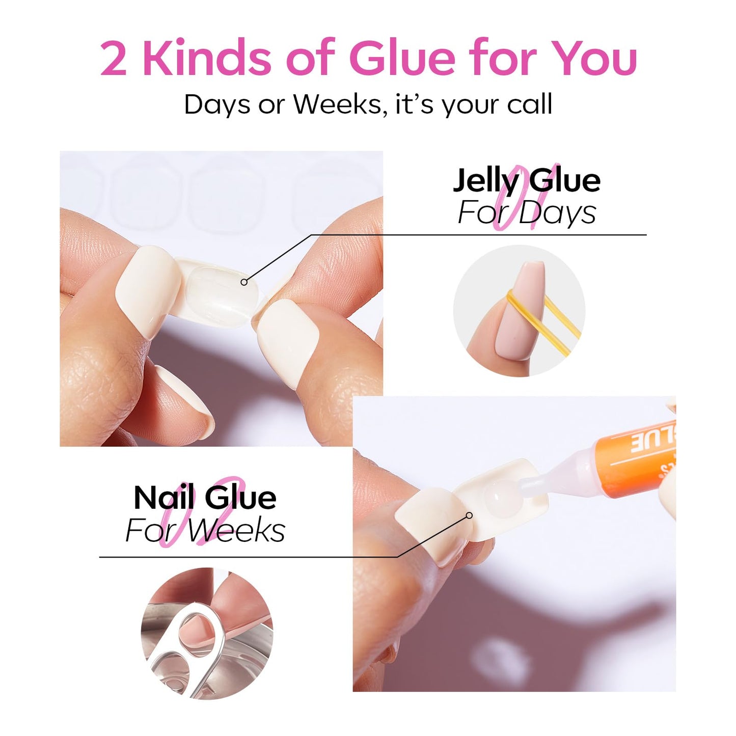 Modelones Extra Short Press on Nails, Plum Squoval Fake Nails, Reusable Nail Kit with Nail Glue Adhesive Tabs Mini Nail File, Nails Press Ons 32Pcs 16 Sizes, Spring Women Girl Gift
