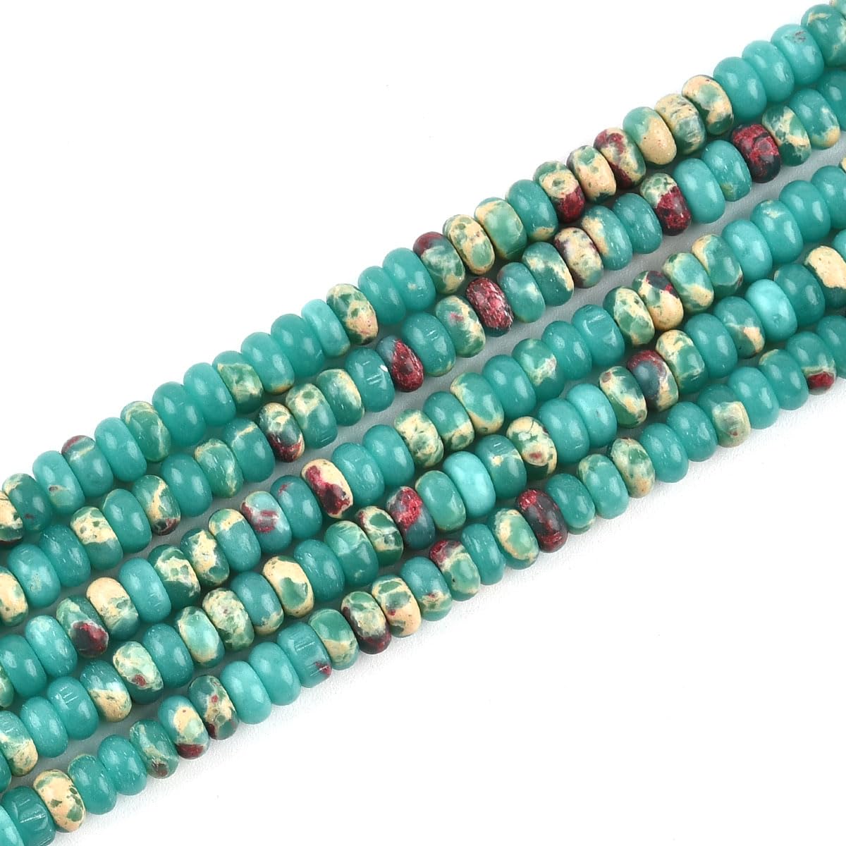 150pcs 4x2mm Green Jasper Disk Rondelle Spacer Stone Semi Precious Gemstone Loose Beads for Jewelry Making 15 Inch