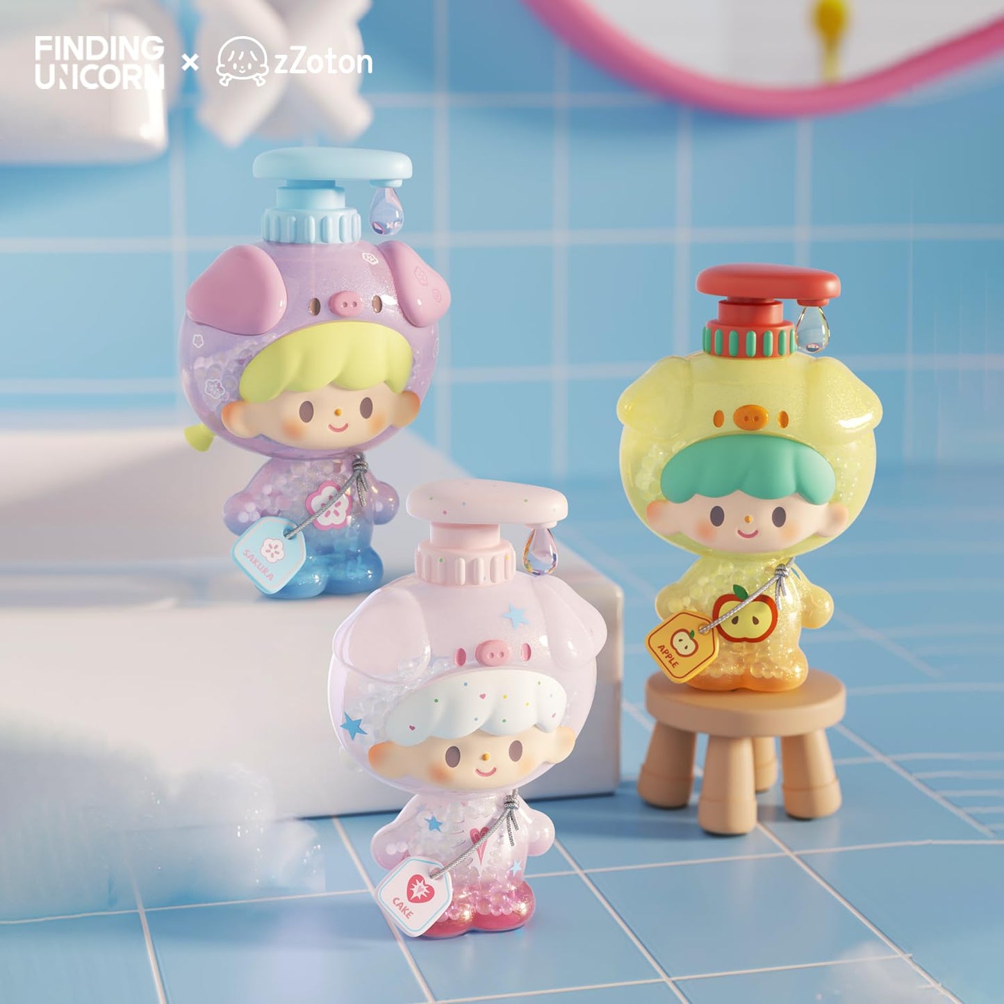 FINDING UNICORN zZoton Bubble Bath Baby Series Blind Box(Whole Set 10pcs)