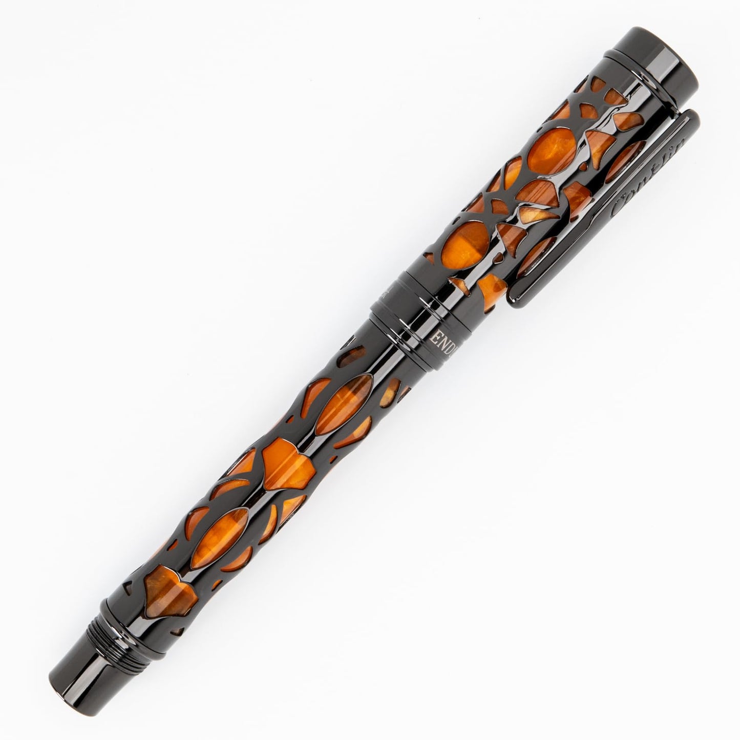Conklin Endura Deco Crest Rollerball Pen in Orange with Rose Gold Accents – Refillable Rollerball Writing Instrument by Conklin Pen Company