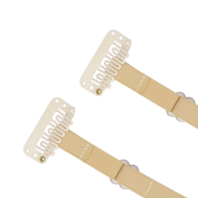 4 Pcs Facelift Bands with Clips Invisible Face Stretching Lifting Strap Adjustable Elastic Band Face Slimming Band (24cm Blonde Single Bands)