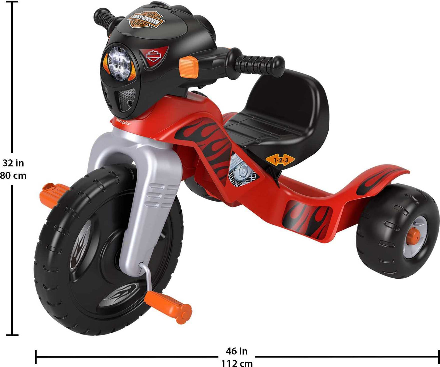 Fisher-Price Harley Davidson Toddler Tricycle Ride-On Preschool Toy, Lights & Sounds Trike with Adjustable Seat (Amazon Exclusive)