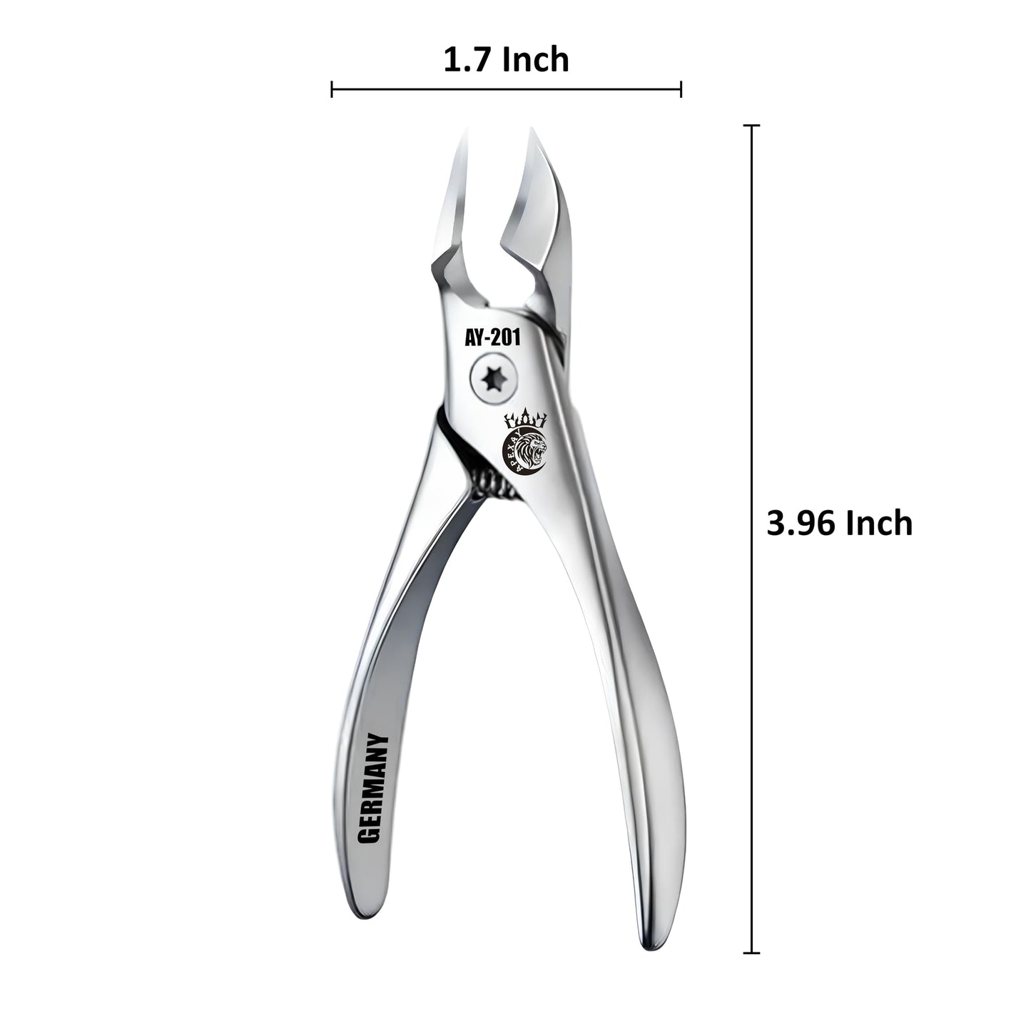 Germany - Apexay Cuticle Nippers -Stainless Steel Cuticle Clippers with Built-in spring Design, Ultra-Sharp Precision Blades for Manicure, Pedicure & Dead Skin Removal (Grey)