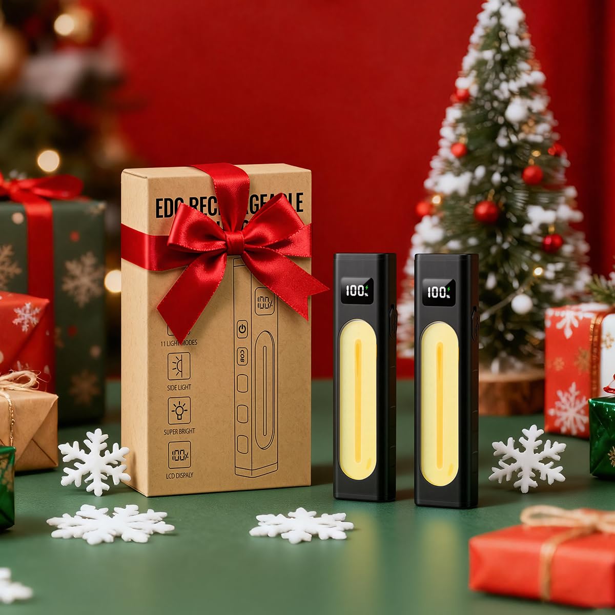Rechargeable Flashlights High Lumens 1800, Flat EDC Flashlight Rechargeable, Magnetic Pocket Flashlight Super Bright, Powerful LED Flashlight for Home, Tactical Flash Lights as Christmas Gifts for Men